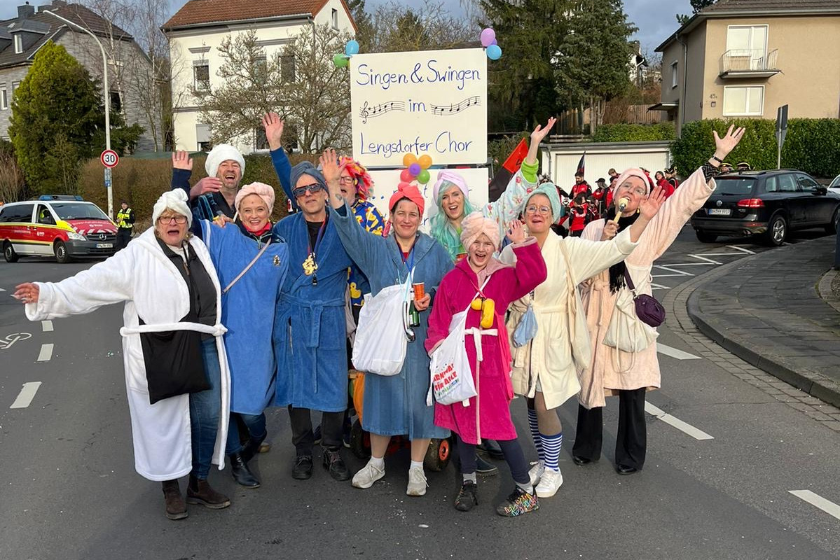 Unser Chor als Fußgruppe im Karneval in Lengsdorf