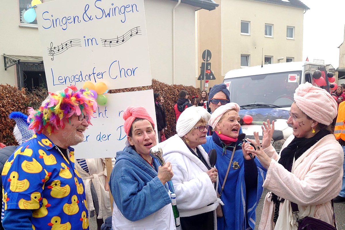 Unser Chor als Fußgruppe im Karneval in Lengsdorf