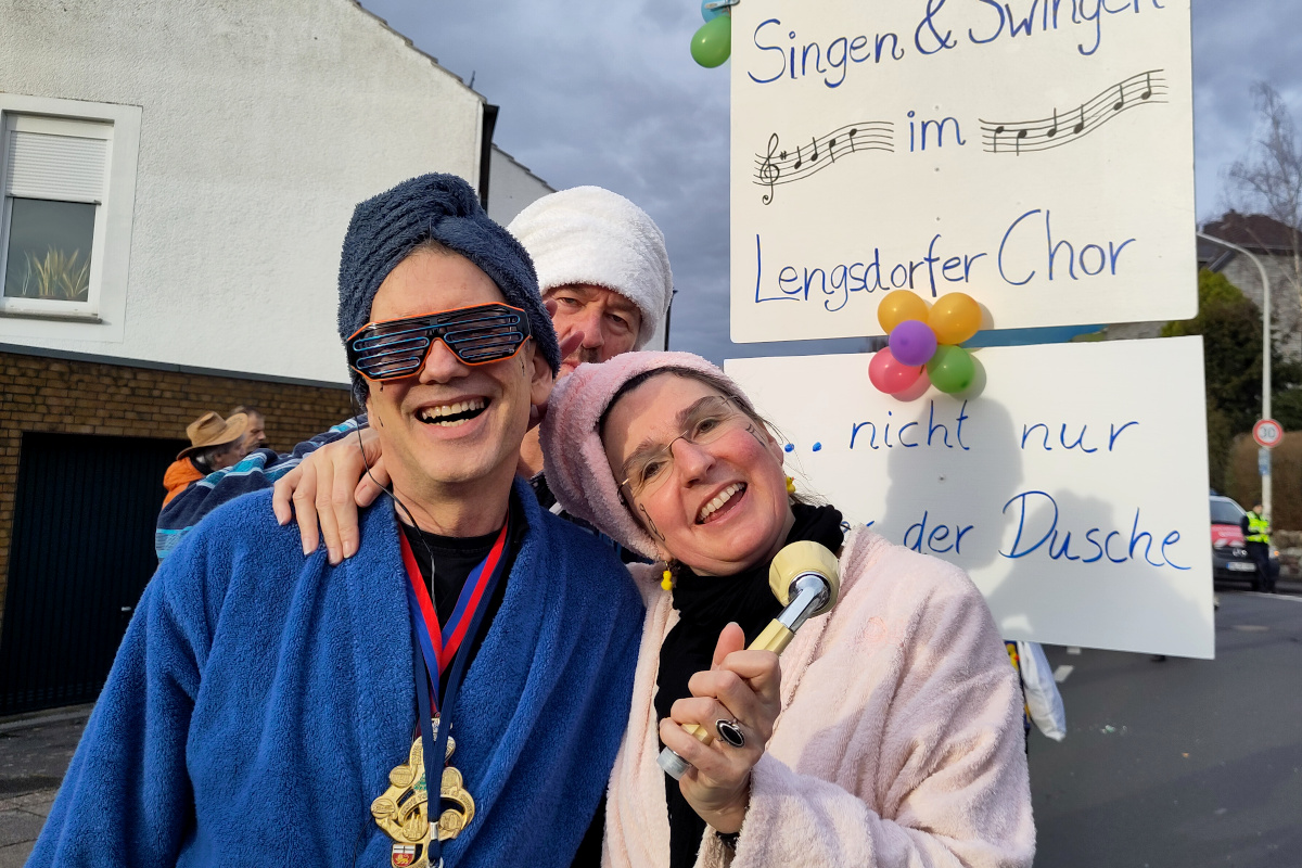 Unser Chor als Fußgruppe im Karneval in Lengsdorf